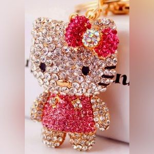 Pink Hello kitty rhinestones, new! Ready to ship! Key chain 💕